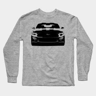 Mustang 5.0 Black 2016 Front View Long Sleeve T-Shirt